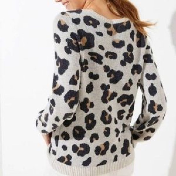 LOFT Leopard Crewneck Sweater - Picture 5 of 8